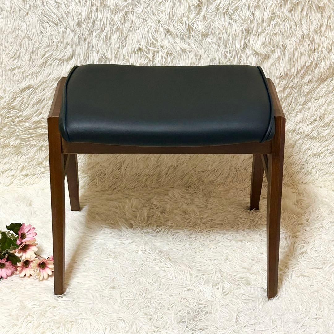 【美品】【2脚】ニトリ スツール ロレイン 3 白 黒 オットマン 椅子 チェア