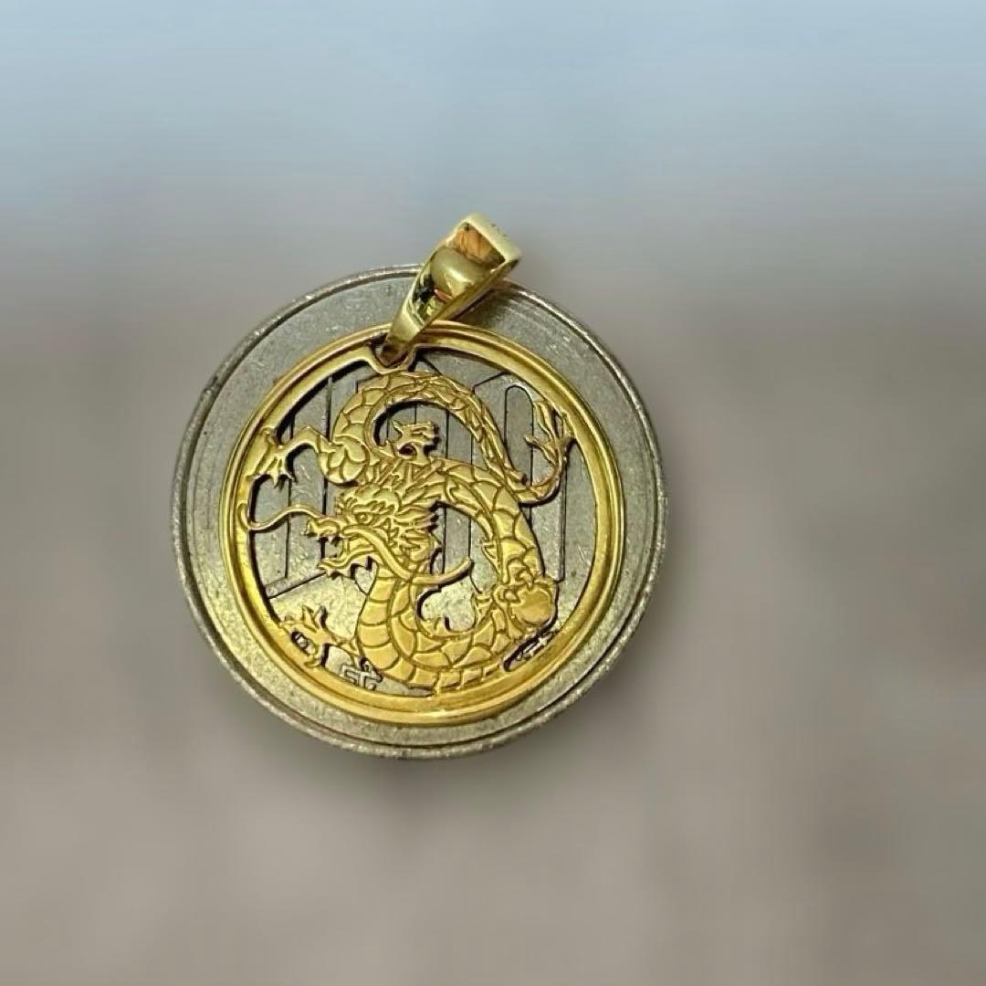 K18 ペンダント トップ チャーム ドラゴン 龍 1.27g