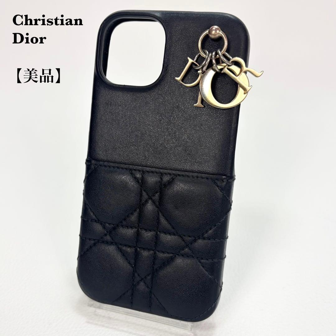【美品】ディオール　カナージュ　iPhone14Pro スマホケース　ブラック
