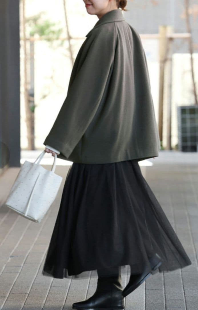 使用なし☆尾州ウールショートPコート