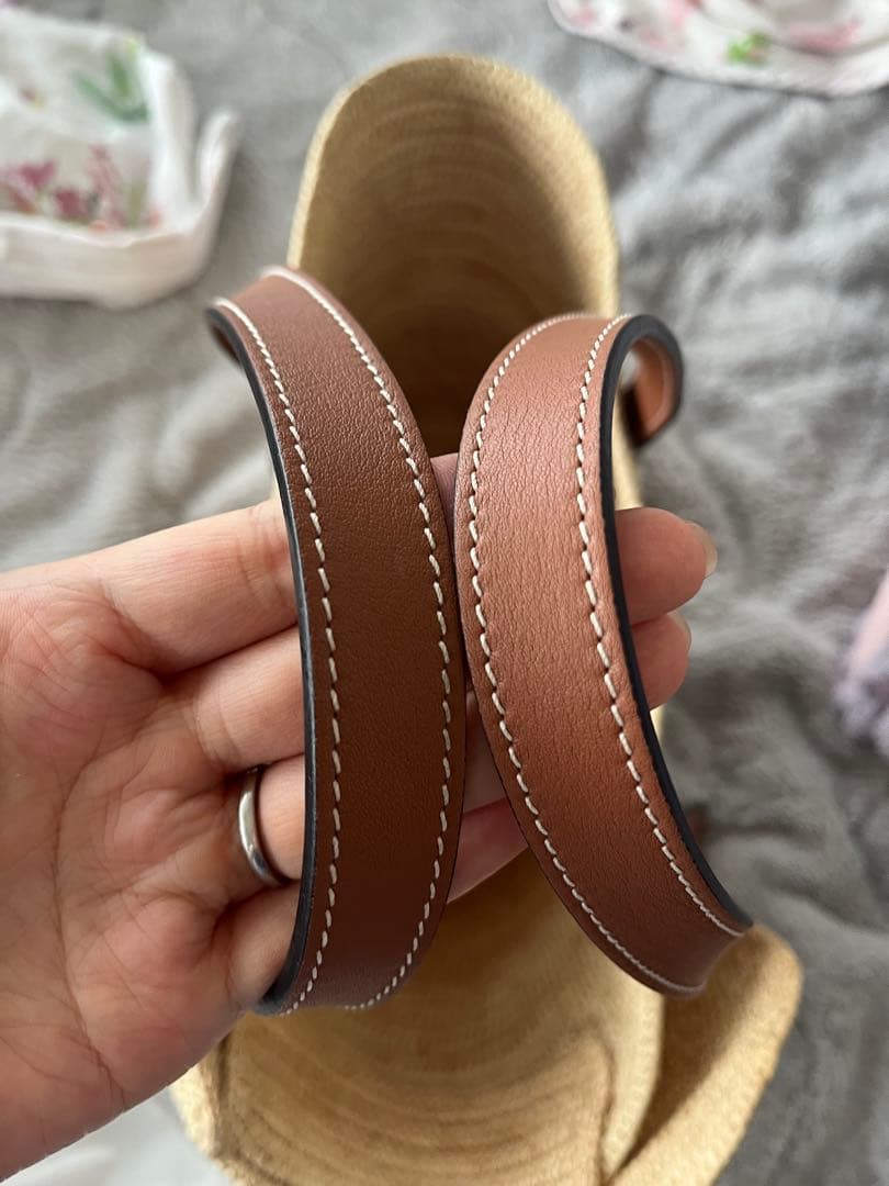 ロエベ　ぞう　カゴバッグ 美品　ラフィア