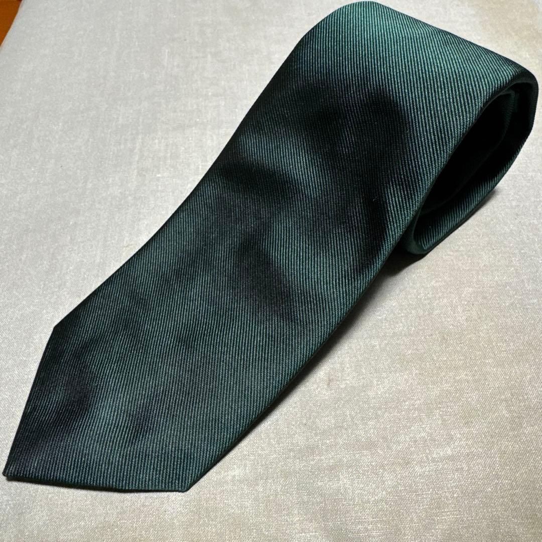ジョンコンフォート レップソリッドタイ（ダークグリーン無地）
