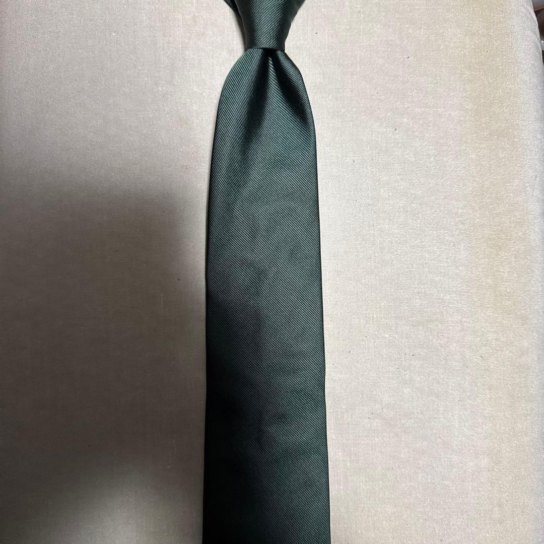 ジョンコンフォート レップソリッドタイ（ダークグリーン無地）