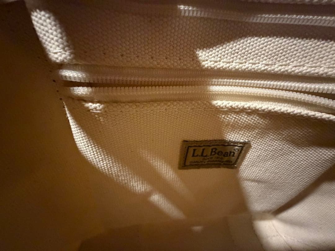 ホワイトキャンバス トートバッグ ネイビーストライプ