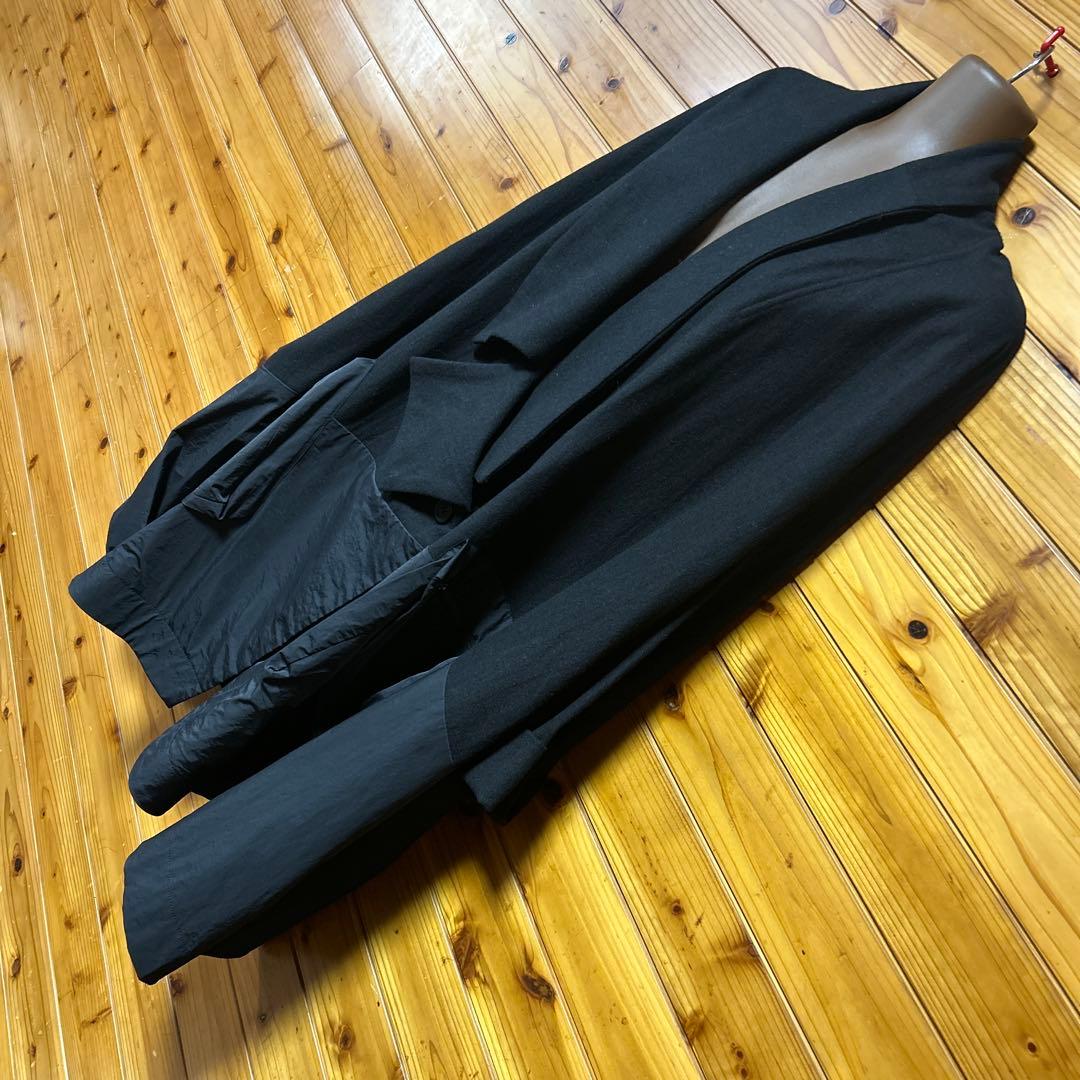 萌　オーバーサイズ　ゆったり異素材 コクーン コート 個性的　黒