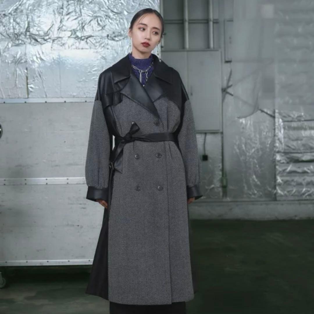 HARE ウーリーテックイソザイキリカエコート グレー