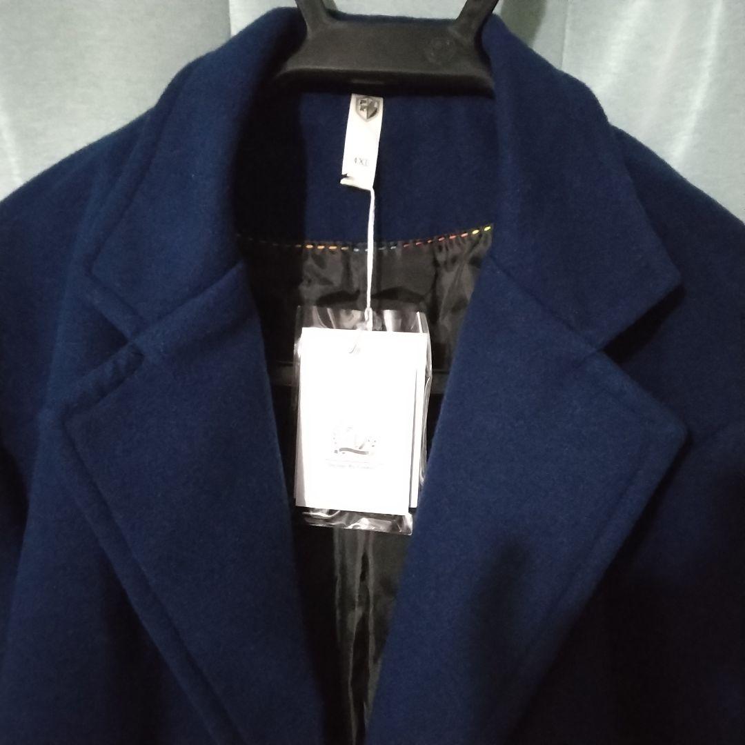 P K BミドルチェスターコートＬロイヤルブルー中肉軽量未使用品