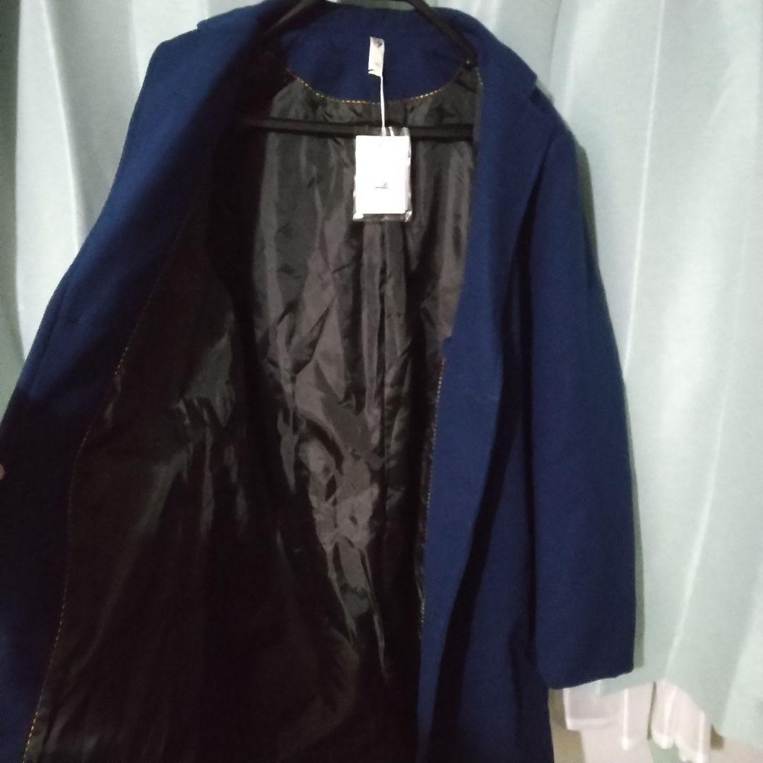 P K BミドルチェスターコートＬロイヤルブルー中肉軽量未使用品