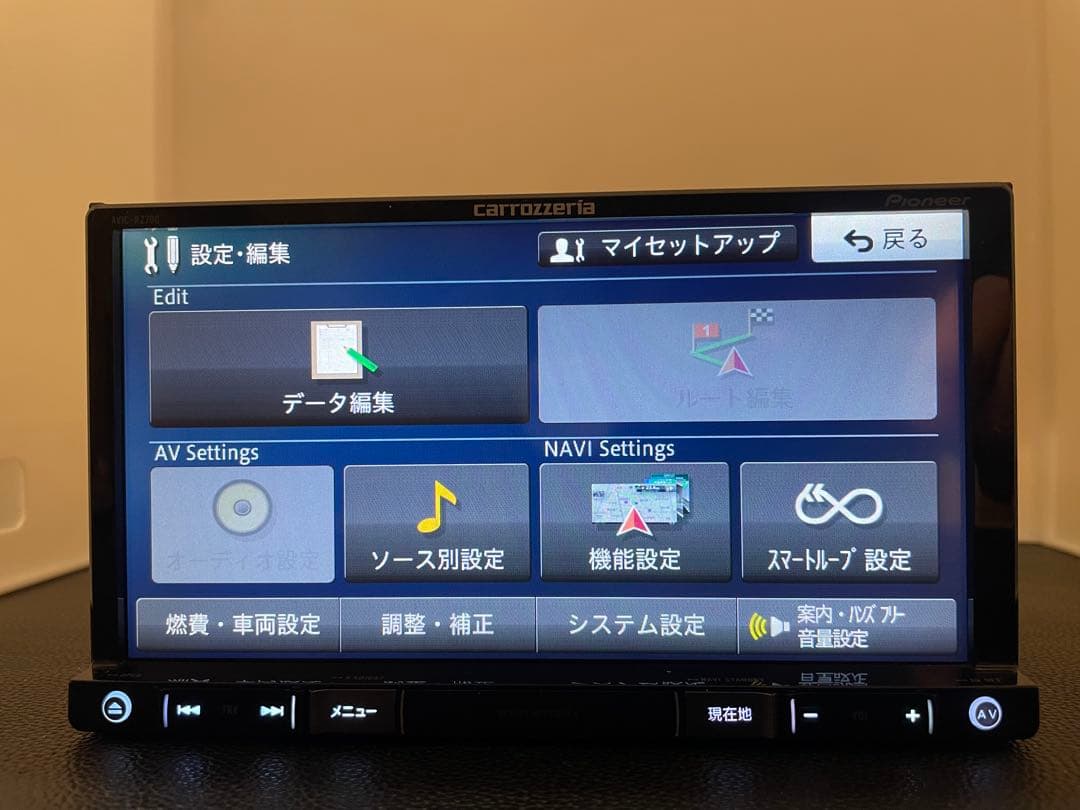 最新地図楽ナビAVIC-RZ700中古180mm7Ｖ型フルセグTV 最新オービス