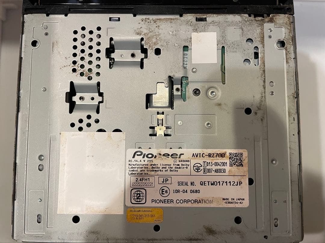 最新地図楽ナビAVIC-RZ700中古180mm7Ｖ型フルセグTV 最新オービス