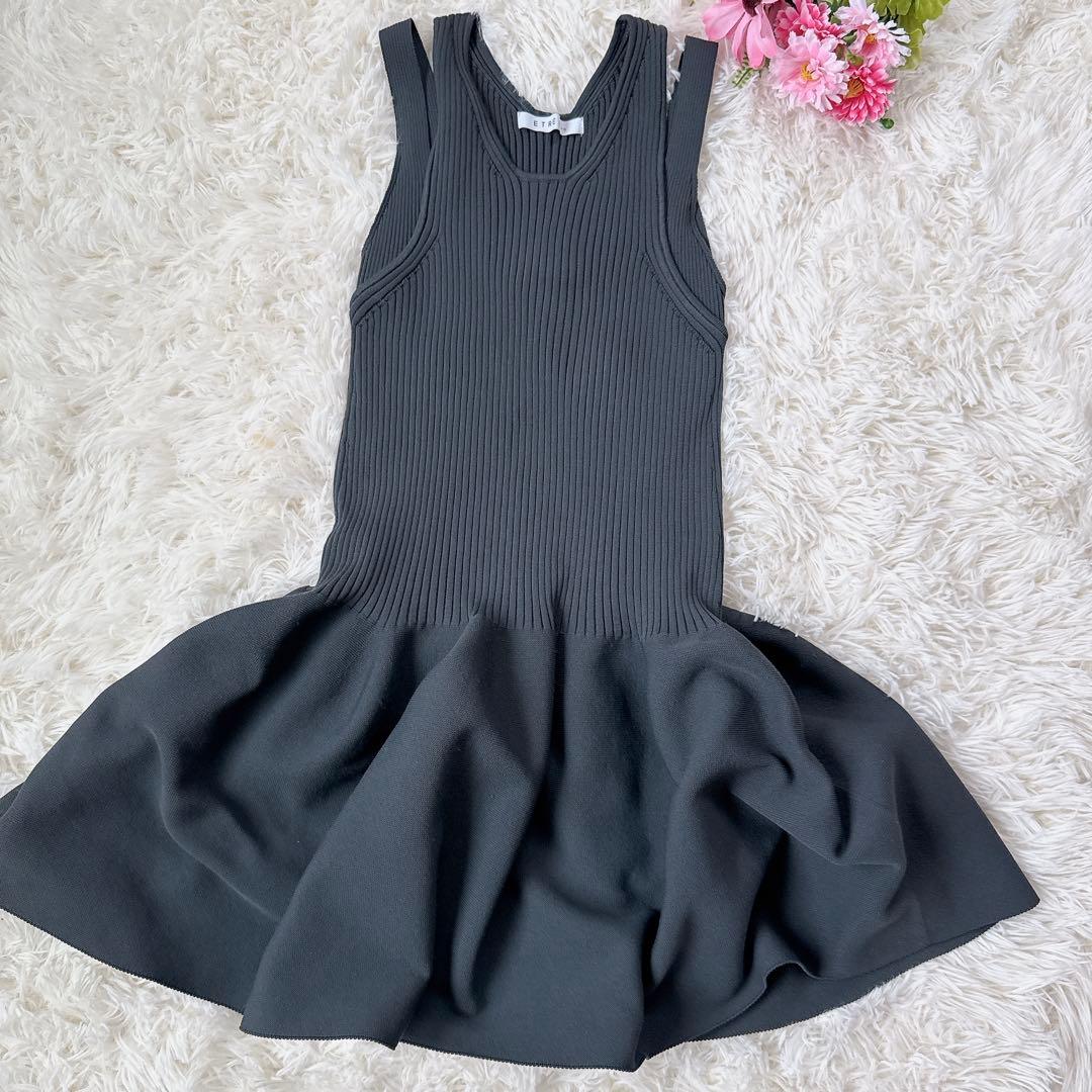 ETRE TOKYO エトレトウキョウ　ペプラムヘムニットタンクトップ