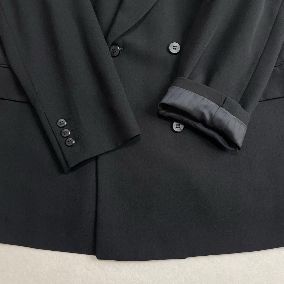 美品 90s セットアップ ブラック ダブルスーツ アジャスター付き BE7