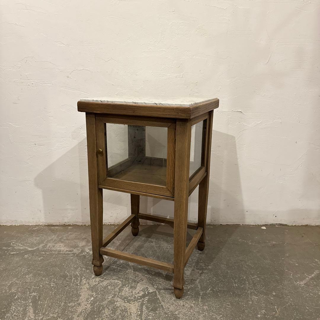 年末年始saleヴィンテージ　木製サイドテーブル　大理石天板