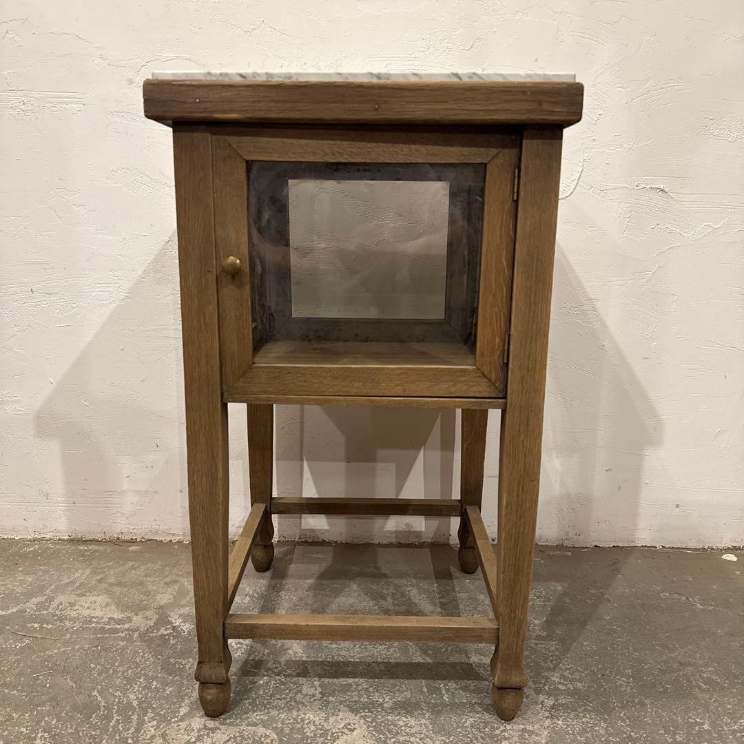 年末年始saleヴィンテージ　木製サイドテーブル　大理石天板