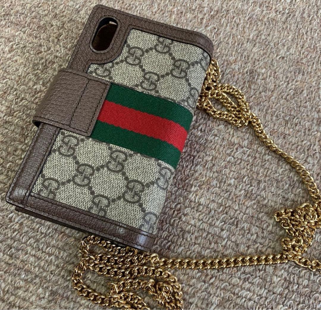 GUCCI グッチ　iPhonex iPhonexs 手帳型　スマホケース　美品
