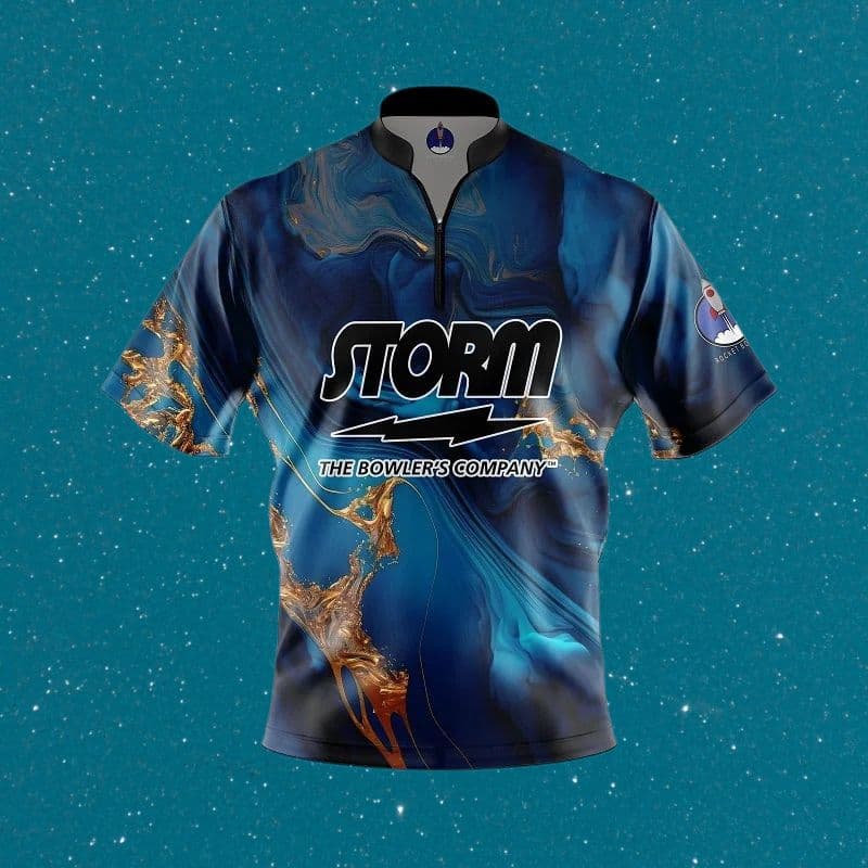 ✨新品✨ボウリングウェア　STORM　2XL　ブルー　マーブル　大きいサイズ