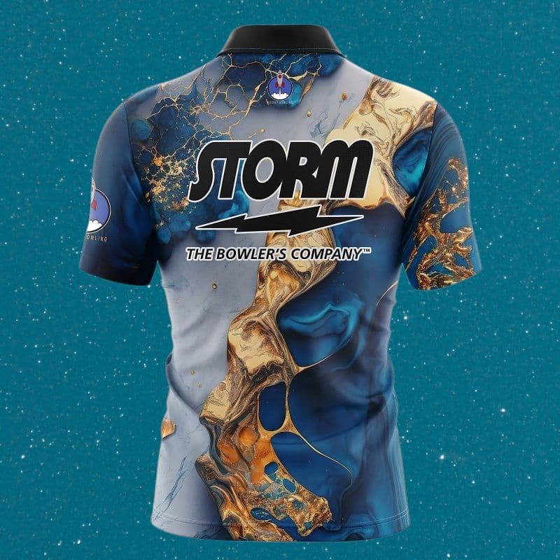 ✨新品✨ボウリングウェア　STORM　【2XL】　ブルー　マーブル　大きいサイズ