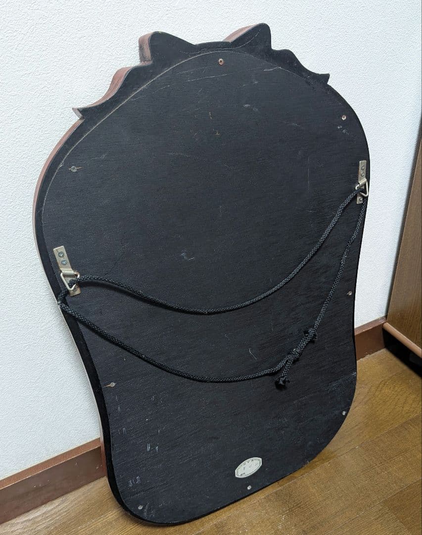 アンティーク　ヴィンテージ　昭和レトロミラー　木製壁掛け鏡