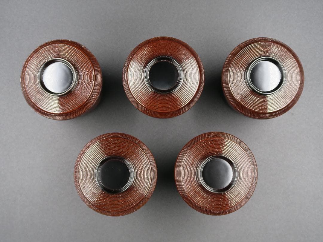 【極美品】輪島塗 千筋箸洗 小吸物椀 座創軒漆正造 五客揃 天然木 共箱