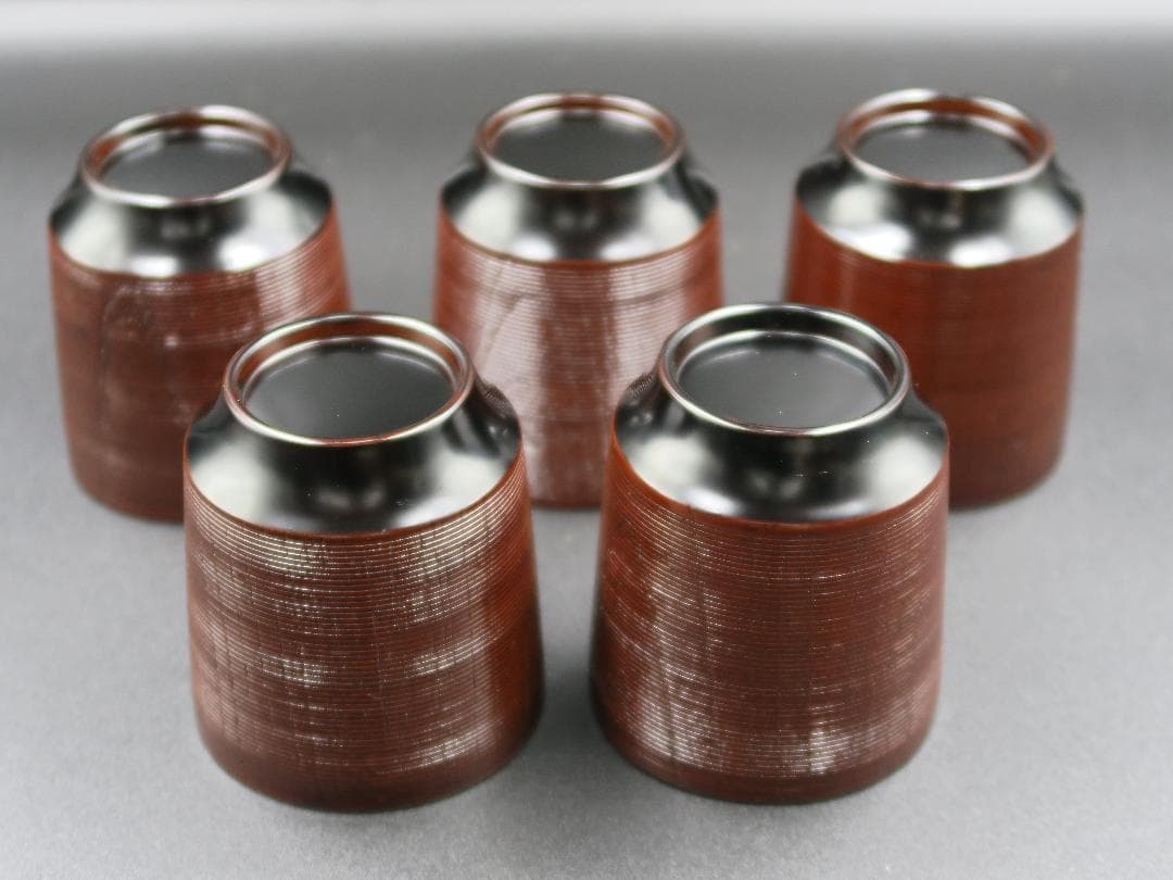 【極美品】輪島塗 千筋箸洗 小吸物椀 座創軒漆正造 五客揃 天然木 共箱