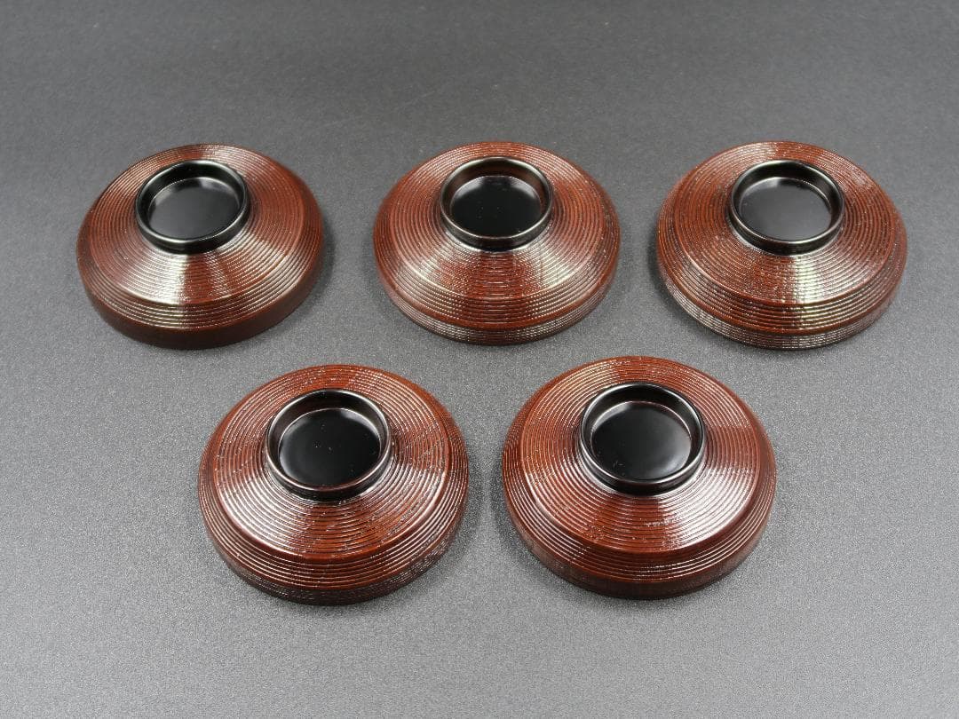 【極美品】輪島塗 千筋箸洗 小吸物椀 座創軒漆正造 五客揃 天然木 共箱