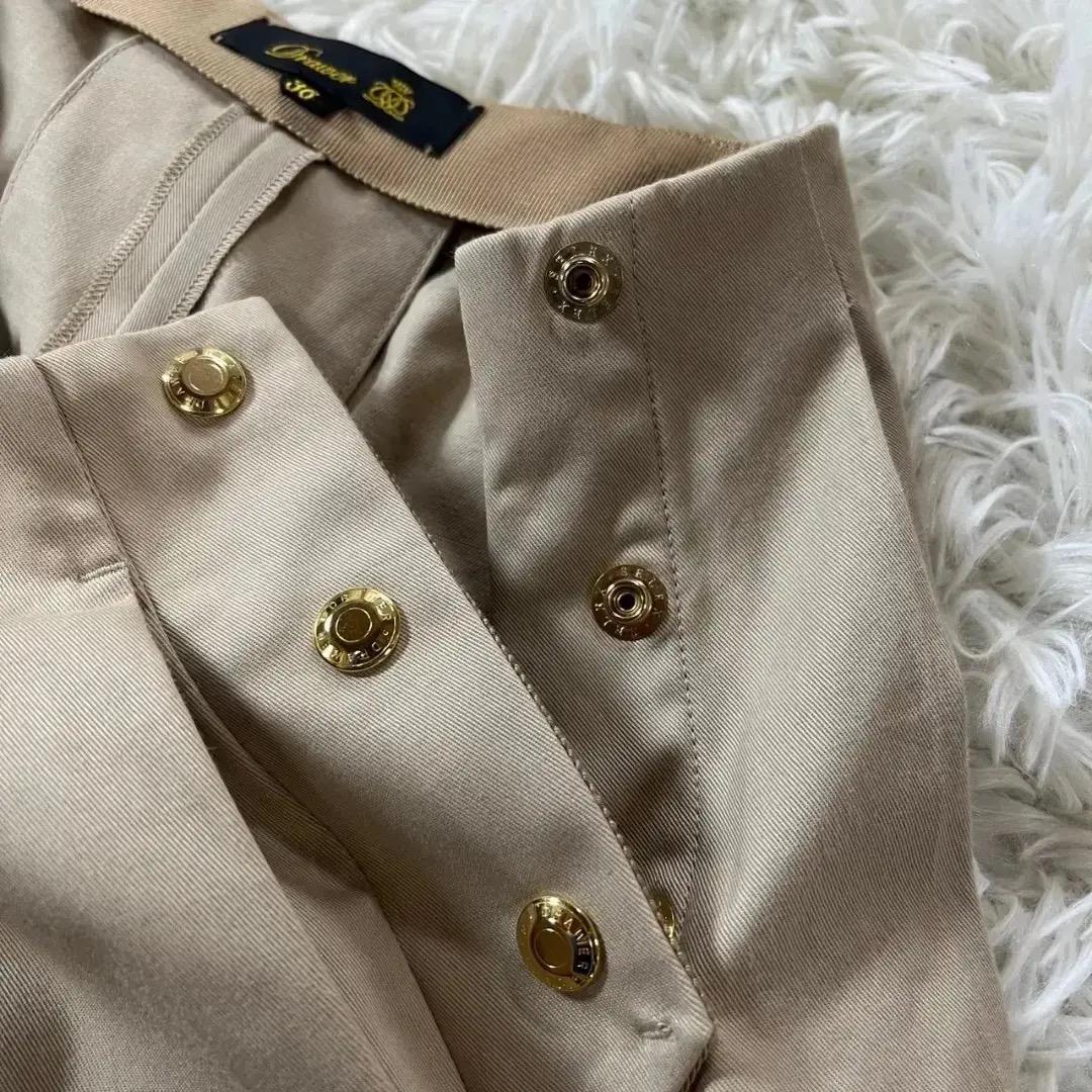 【美品・早い者勝ち】ドゥロワー キュロット ミモレ丈 ボタン付き S ベージュ