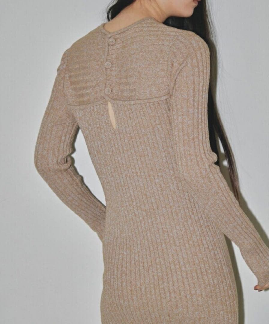 Mix Boucle Knitdress 36 チャコールグレー