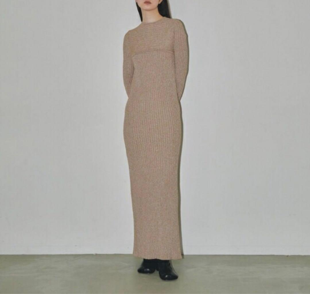 Mix Boucle Knitdress 36 チャコールグレー