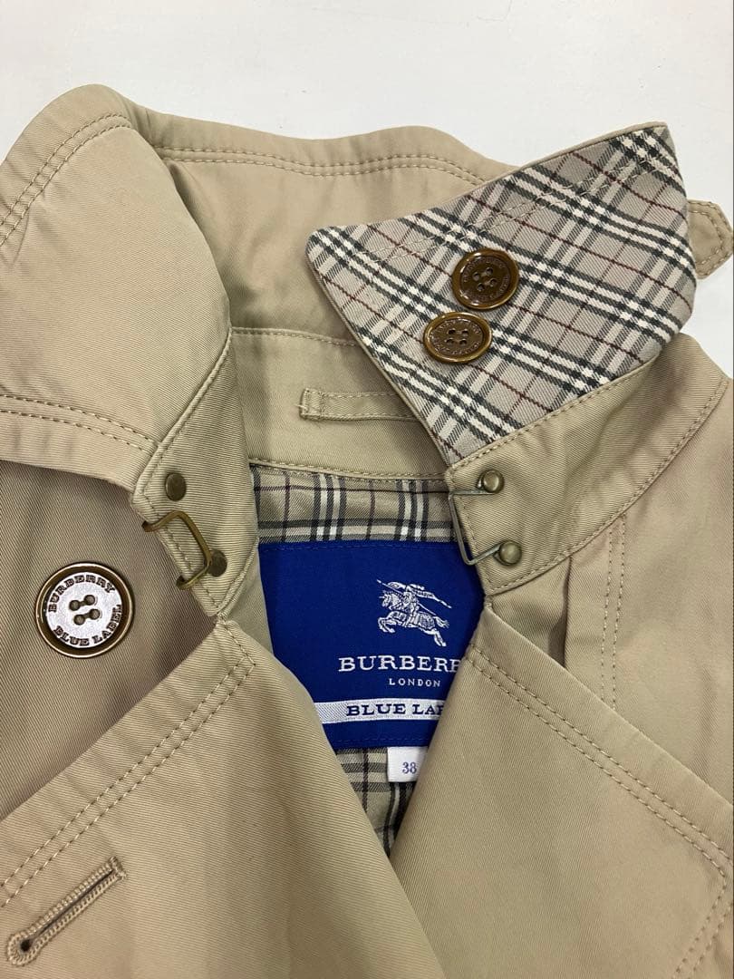 バーバリーブルーレーベル トレンチコート 38 ライナーベルト　ノバチェック
