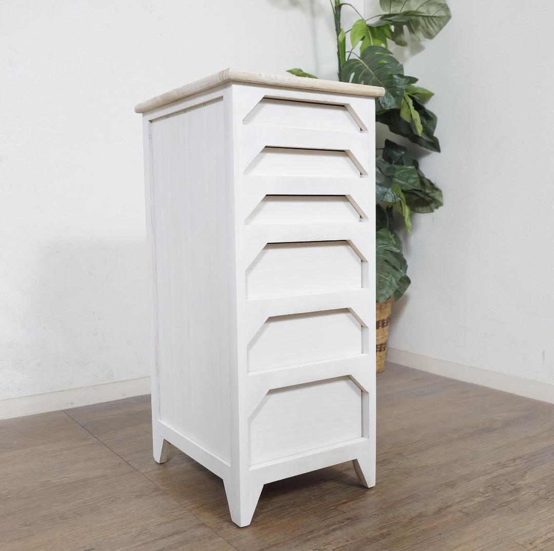 【新品】シャビー アンティーク風　チェスト　A4対応 6段 異素材天板