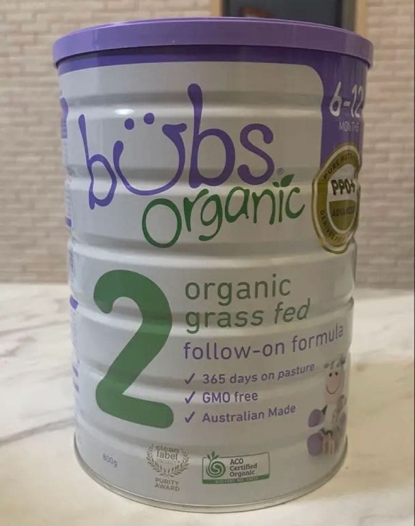 【bubs organic】3缶セット 粉ミルク ステップ2 6-12ヶ月用