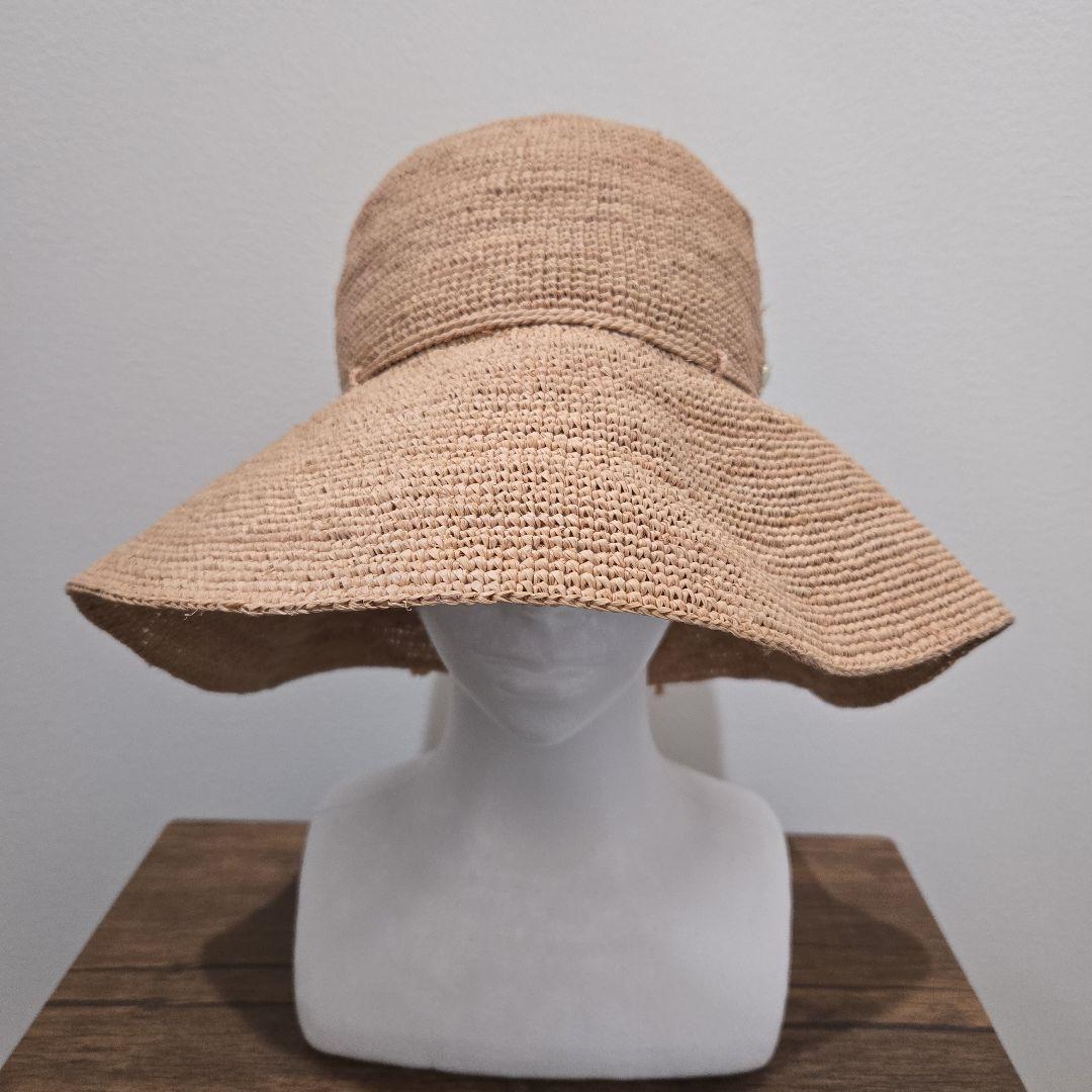 ヘレンカミンスキー✨ラフィアハット✨ベージュ広つば帽子