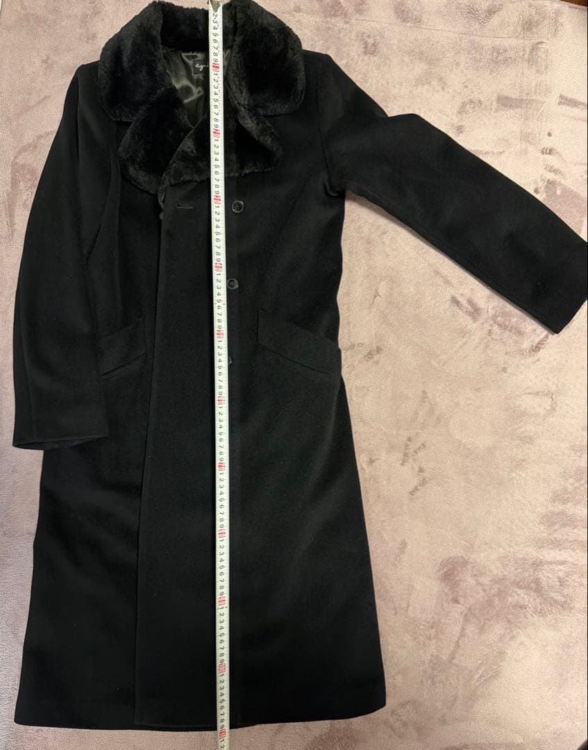 高級感 agnes b フランス製 アンゴラ50% ロングコート 38