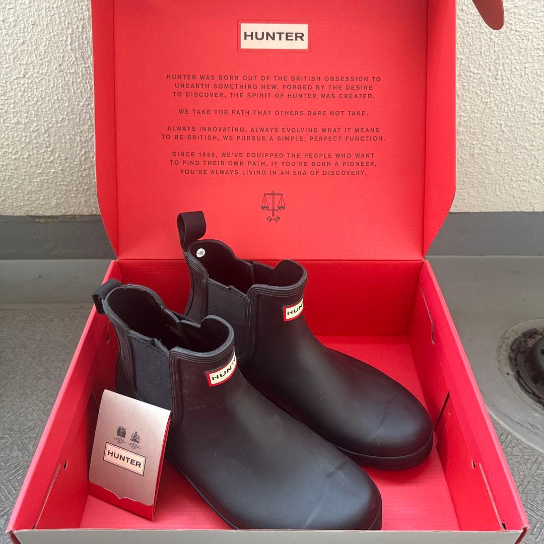 HUNTER チェルシー　28cm ブラック サイドゴア ショートブーツ