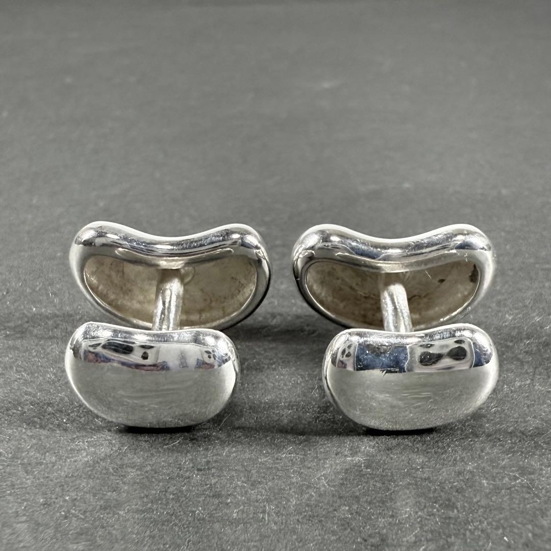 良品 ティファニー カフス ビーン 豆 シルバー925 カフリンクス ボタン 箱