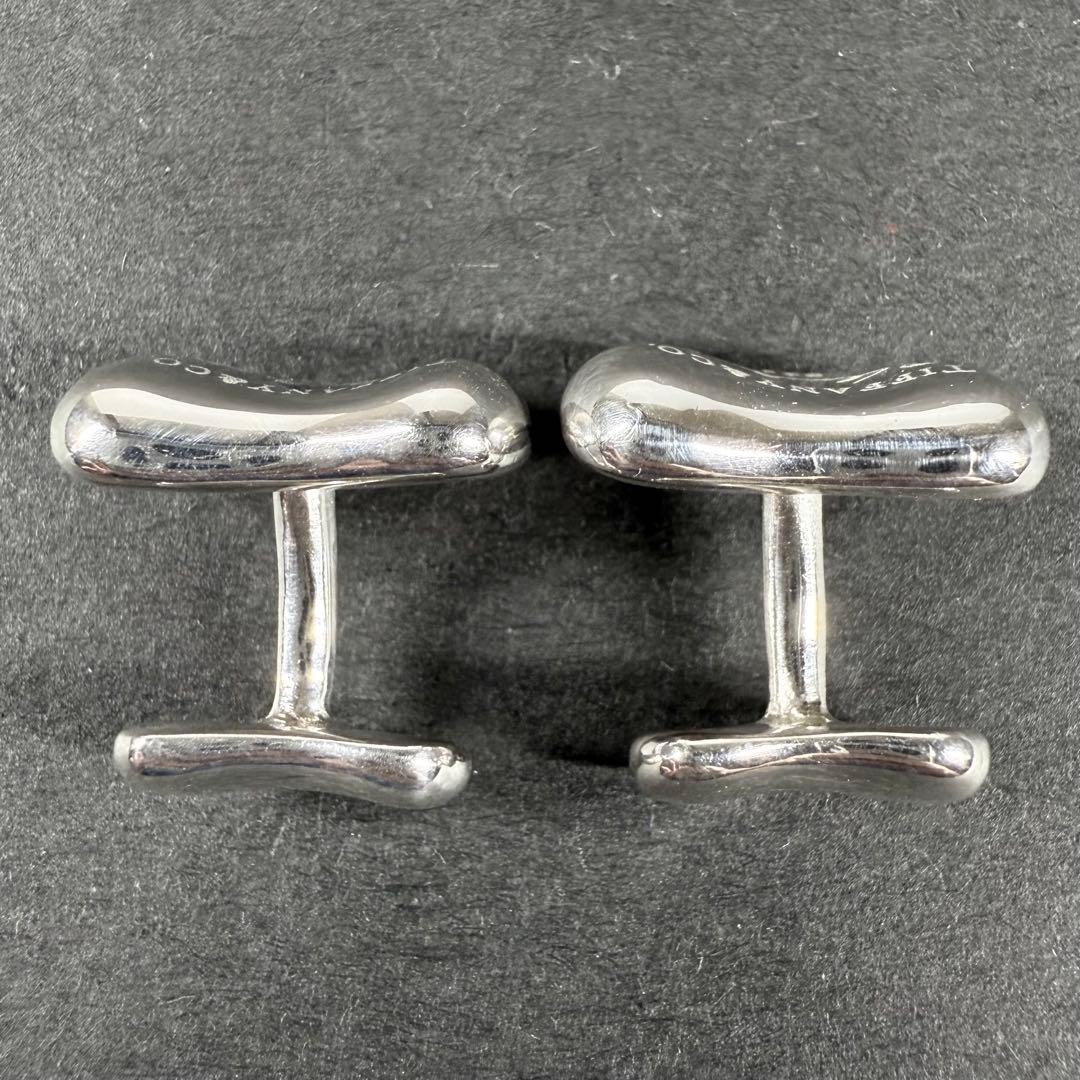 良品 ティファニー カフス ビーン 豆 シルバー925 カフリンクス ボタン 箱