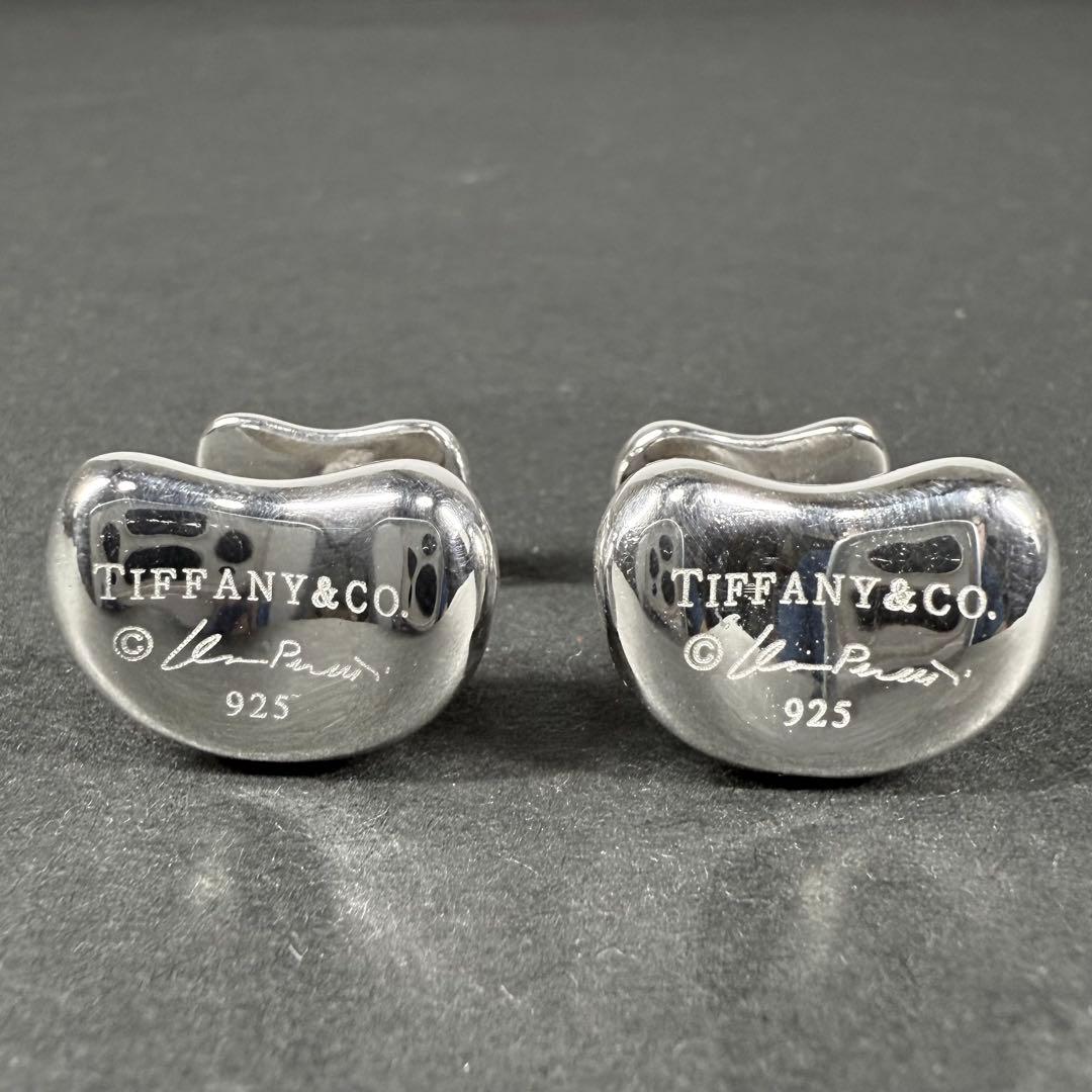 良品 ティファニー カフス ビーン 豆 シルバー925 カフリンクス ボタン 箱