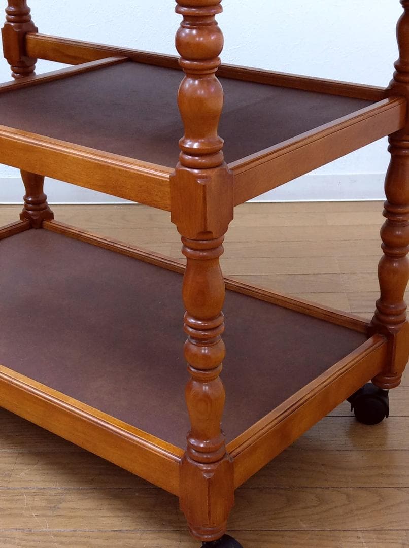 美品 横浜クラシック家具 ダニエル 木製 樺桜 A-722ワゴン キッチンワゴン