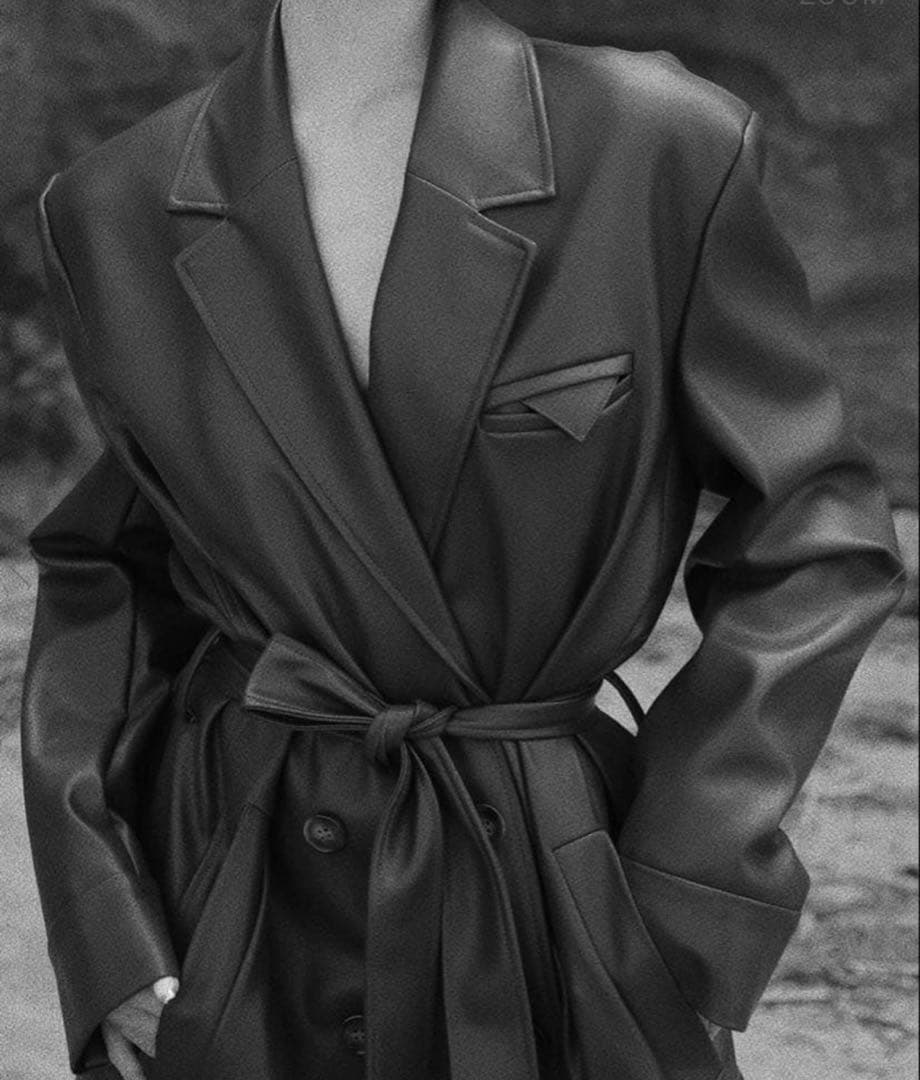 ジャケット・アウター meltthelady leather like trench coat bk