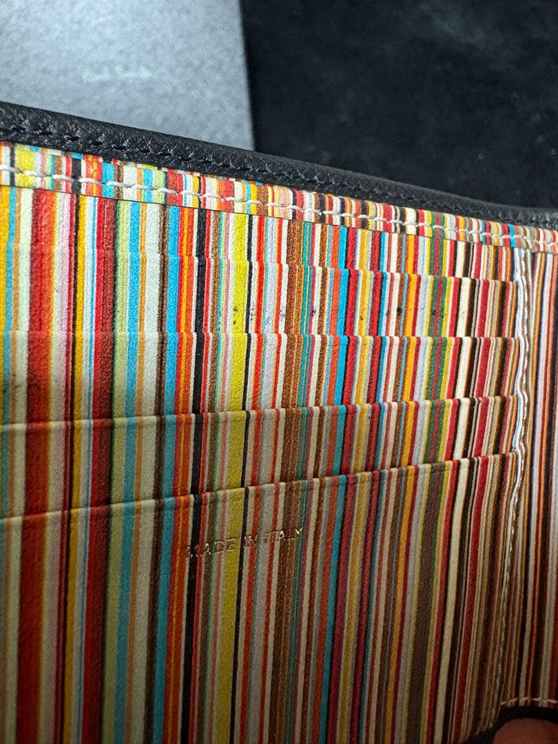 Paul Smith ポールスミス マルチストライプ メンズ 二つ折り 財布