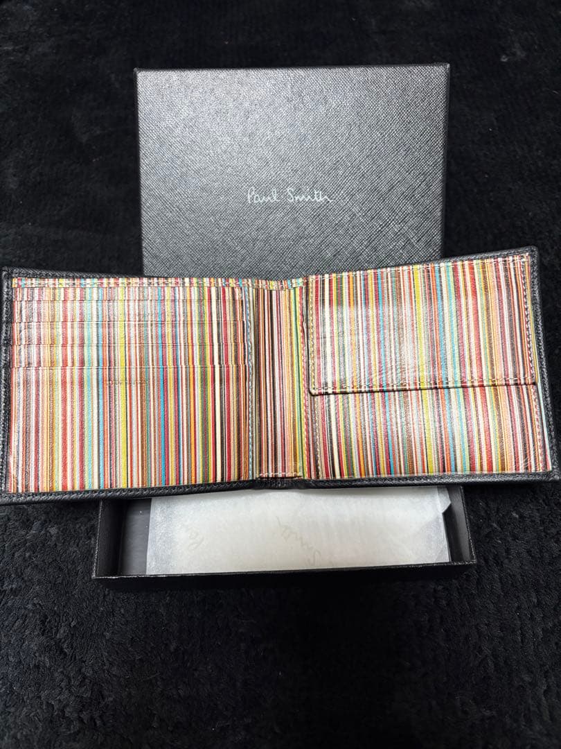 Paul Smith ポールスミス マルチストライプ メンズ 二つ折り 財布