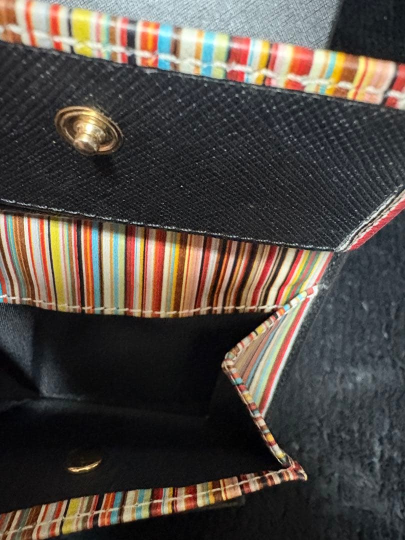 Paul Smith ポールスミス マルチストライプ メンズ 二つ折り 財布