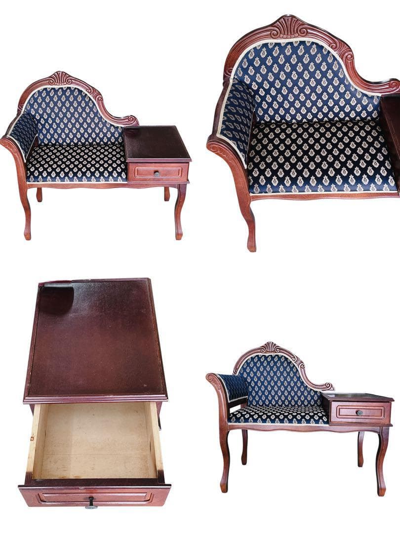 タロッコ テレフォンベンアンティーク風 クラシック 天然木 猫足 猫脚