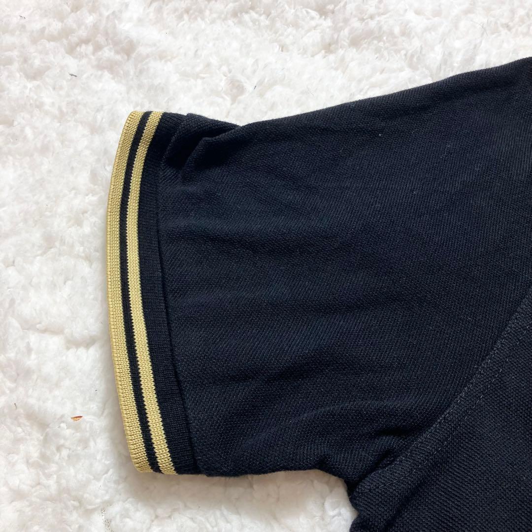 フレッドペリーM12 英国製 ポロシャツ 44 黒✖︎ゴールド イングランド製