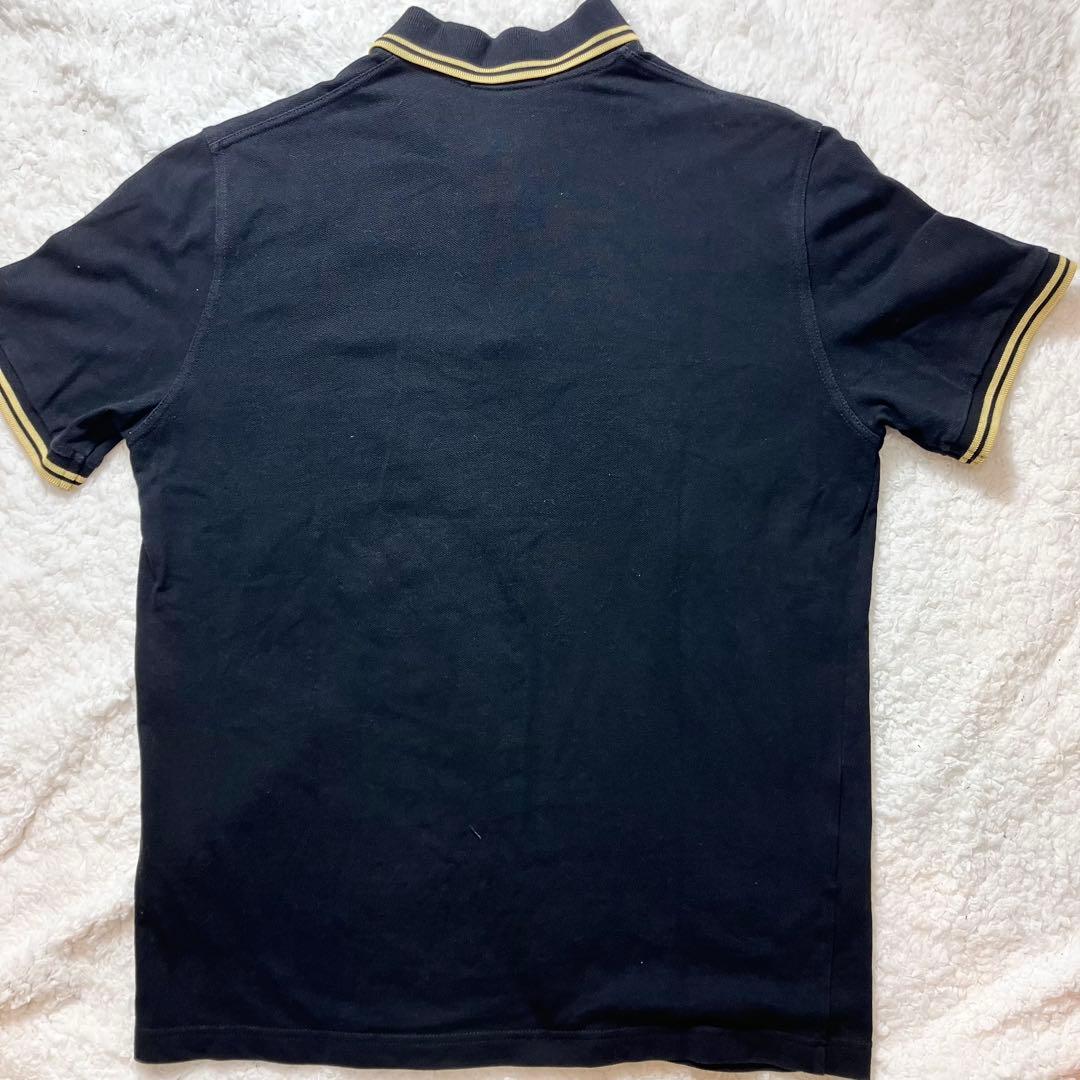 フレッドペリーM12 英国製 ポロシャツ 44 黒✖︎ゴールド イングランド製