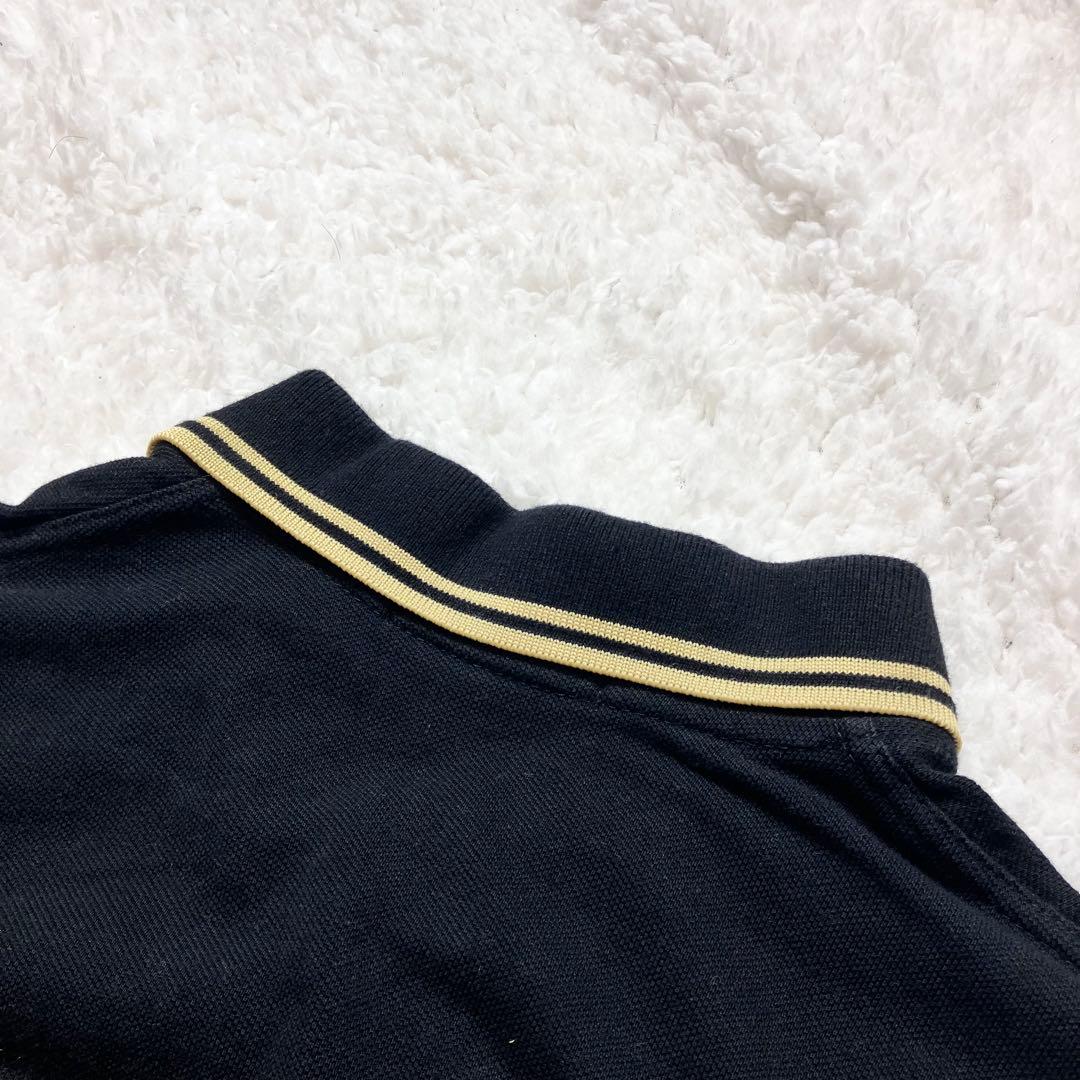 フレッドペリーM12 英国製 ポロシャツ 44 黒✖︎ゴールド イングランド製