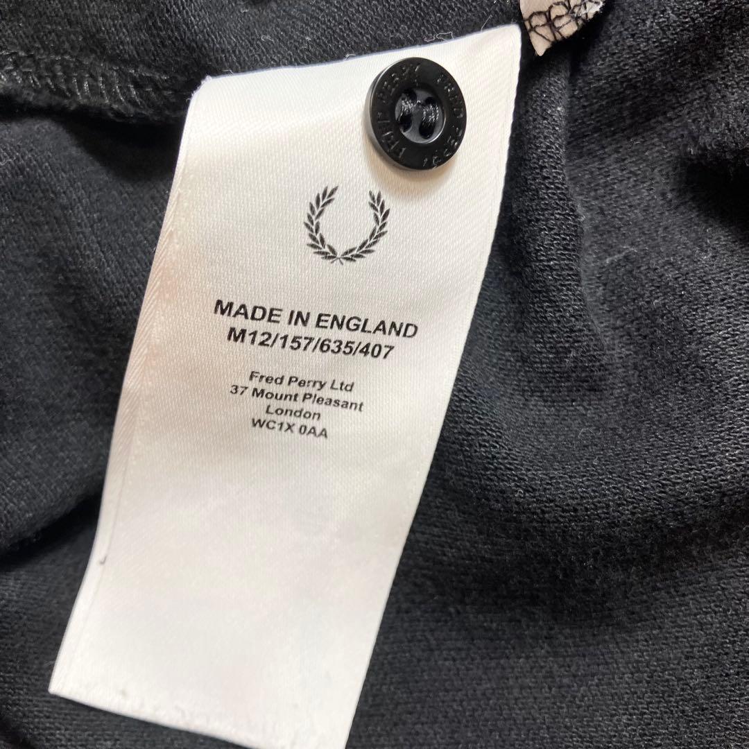 フレッドペリーM12 英国製 ポロシャツ 44 黒✖︎ゴールド イングランド製