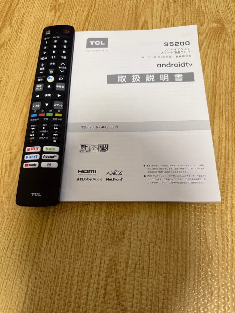 美品TCL 40S5200B 2022年製　⭕️ 地上 BS/CS、スマートテレビ