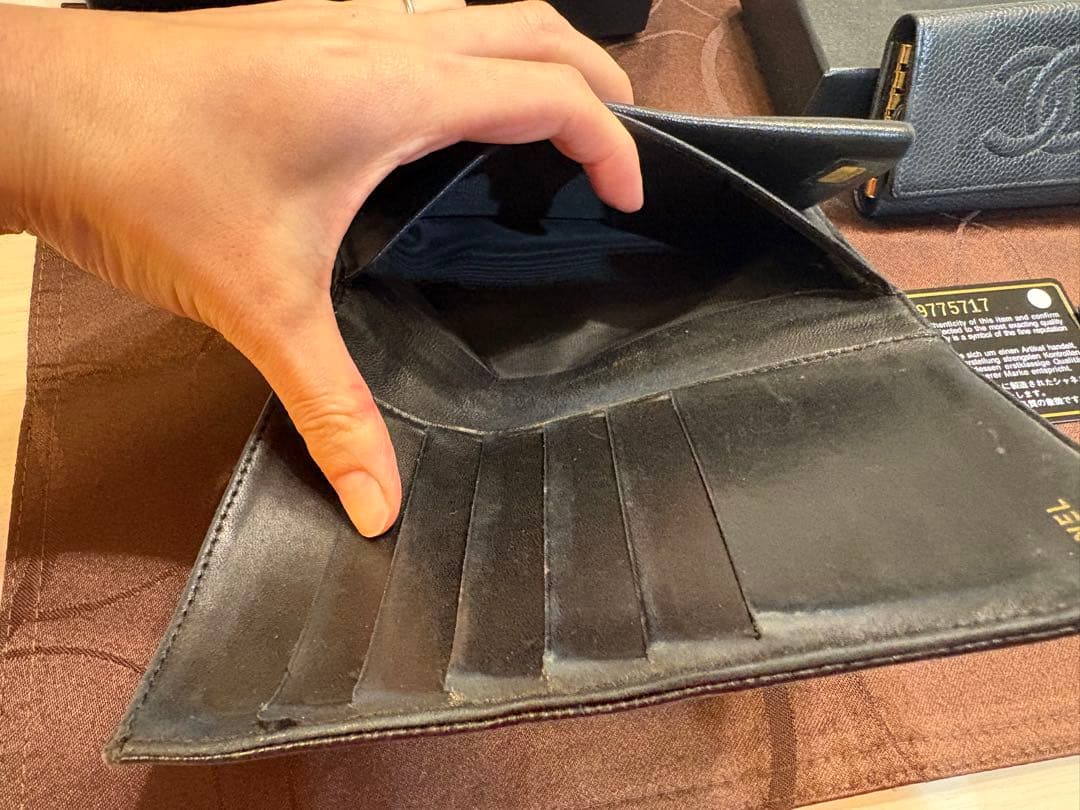 CHANEL キャビアスキン　長財布　キーケース　2点セット