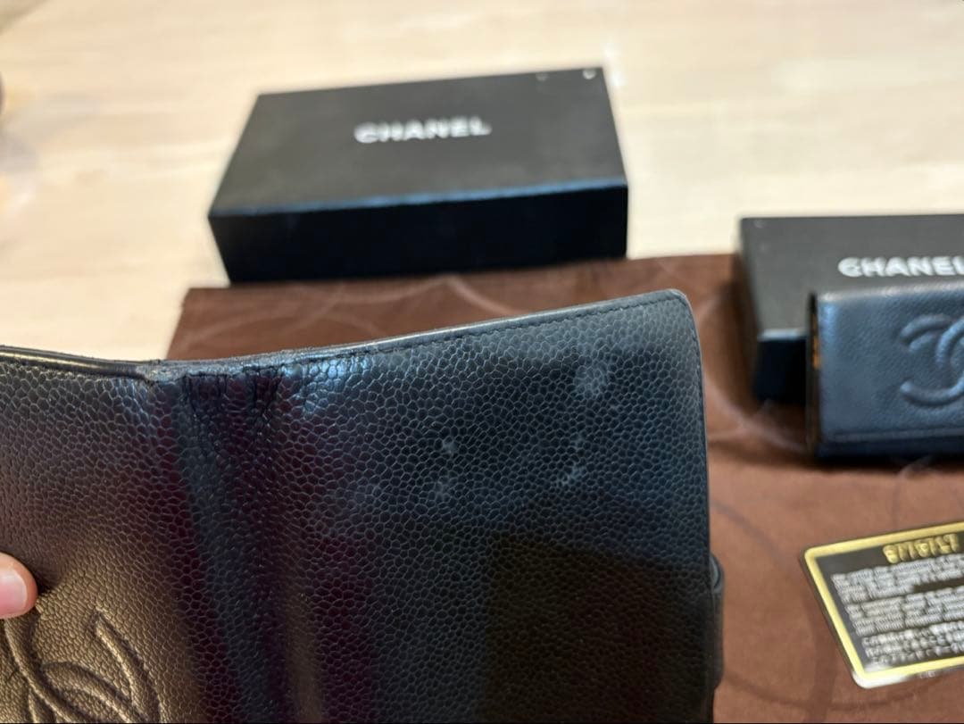 CHANEL キャビアスキン　長財布　キーケース　2点セット